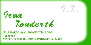 irma konderth business card